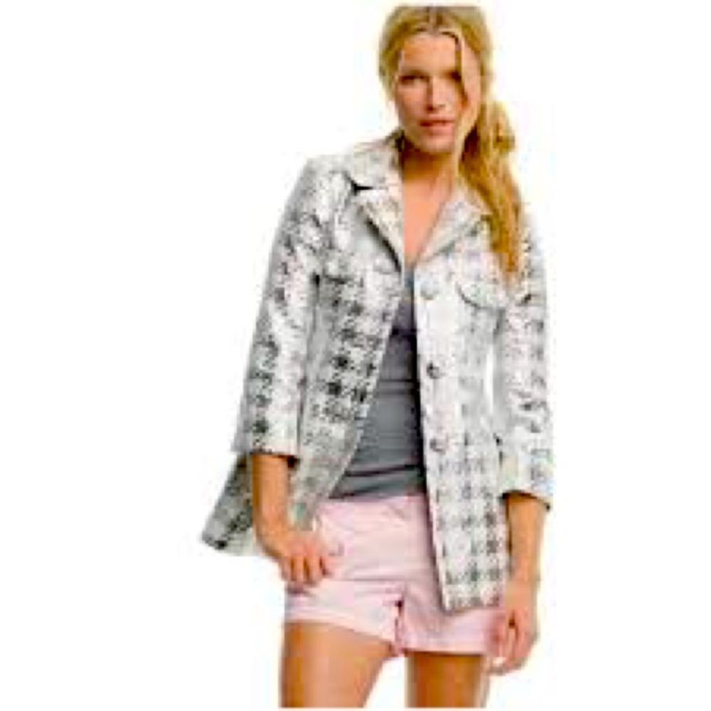 J Crew Silver and White Galassia Jacket